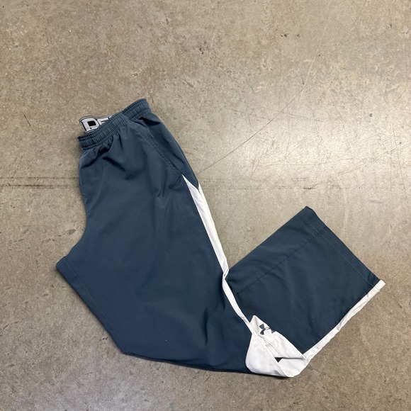 Under Armour Other - Under Armour Mens Loose Fit Track Pants Blue White Stripe Ankle Zip Medium